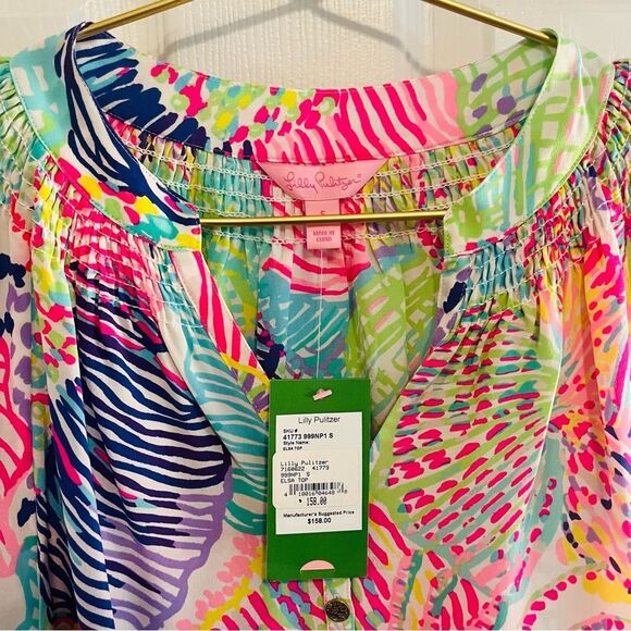 Lilly Pulitzer Vibrant Floral Blouse NWT! - Picture 7 of 7